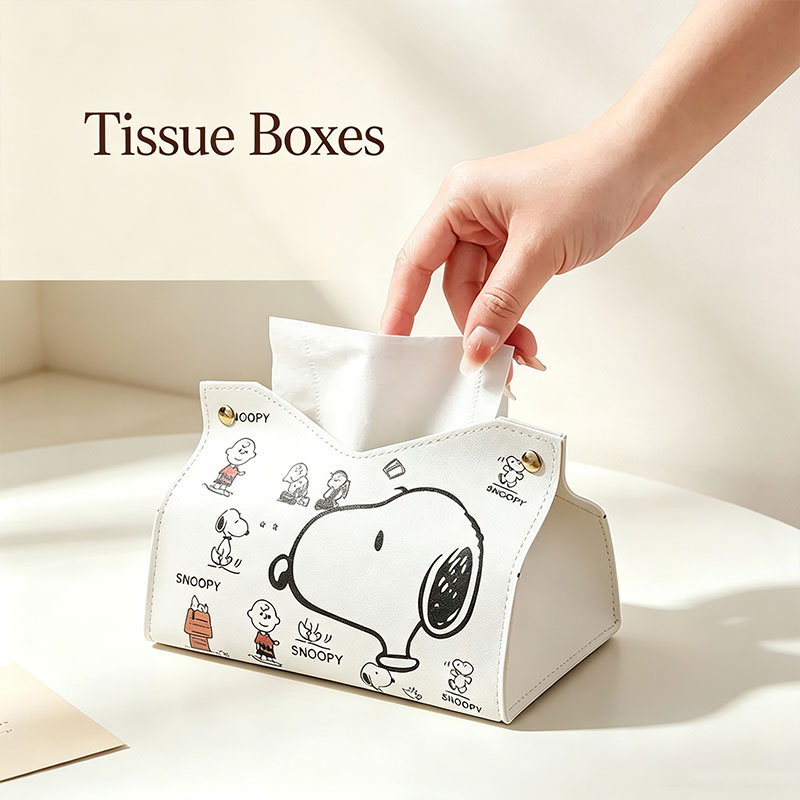 Home Bathroom Accessories - Snoopy-Taschentuchboxen, wasserdichter Serviettenhalter, tragbare, faltbare Taschentuchbox