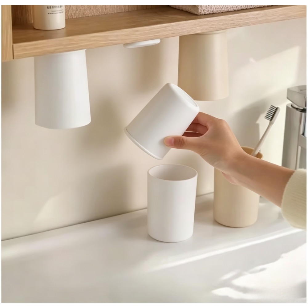 Home Bathroom Renovation - Magnetischer umgekehrter Mundspülbecher ohne Bohren, Badezimmerspiegel-Schrankhalter,