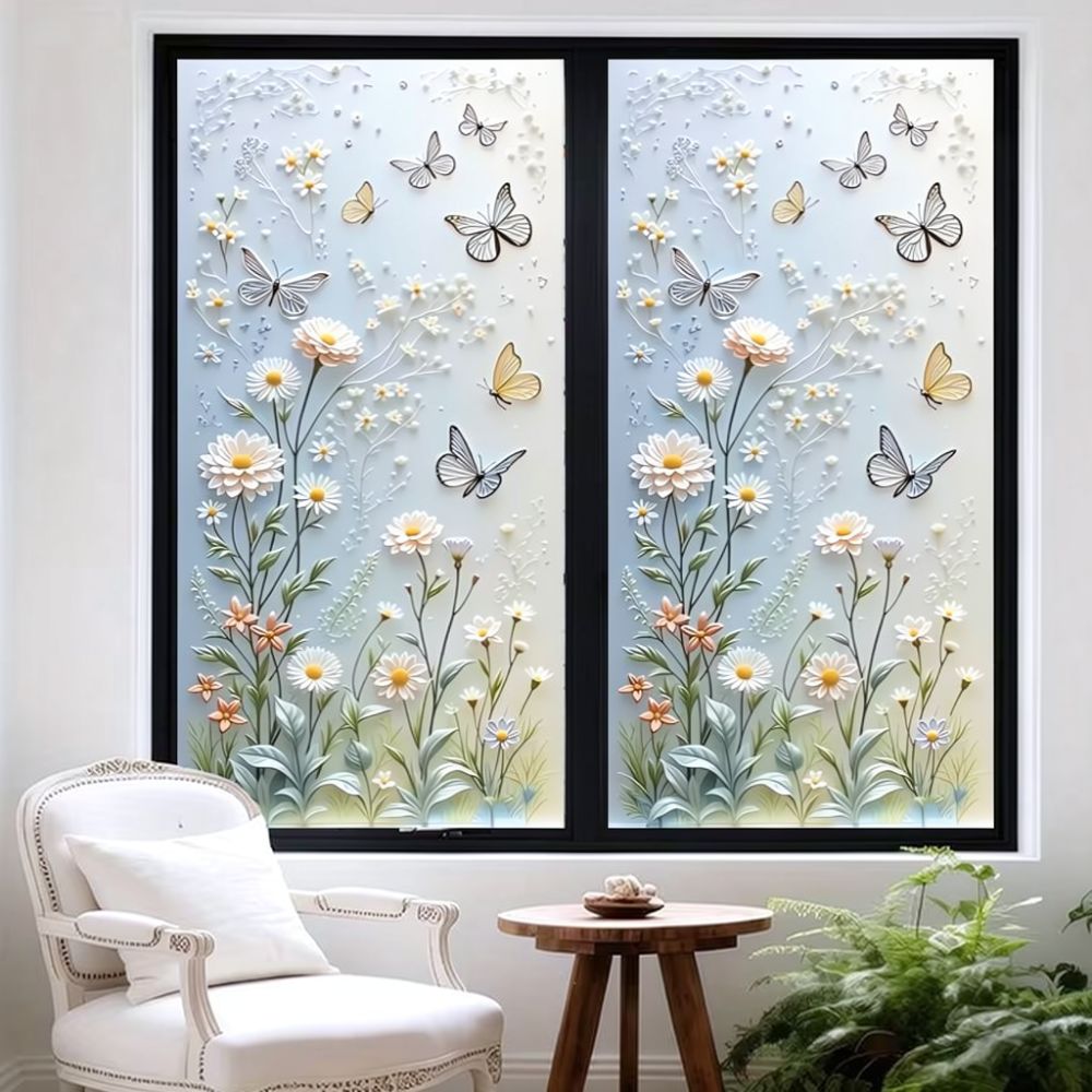 Home Bathroom Window Tint - Statische Sichtschutzfolie für Fenster, mattierter Glasaufkleber