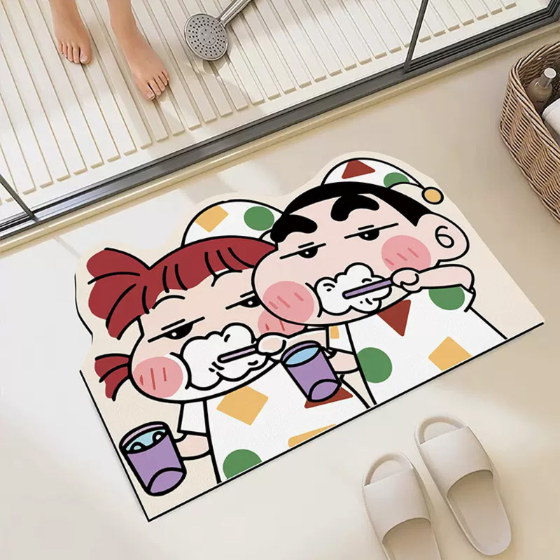 Home Bathroom Mats - Crayon Shinchan Badematte, saugfähig, schnelltrocknend, rutschfest,