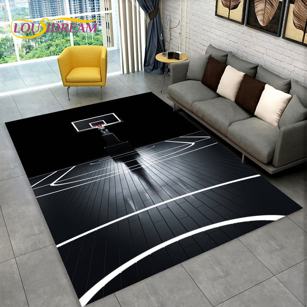 Home Bathroom Floor Mats - 3D Basketball Cour Cartoon Bereich Teppich