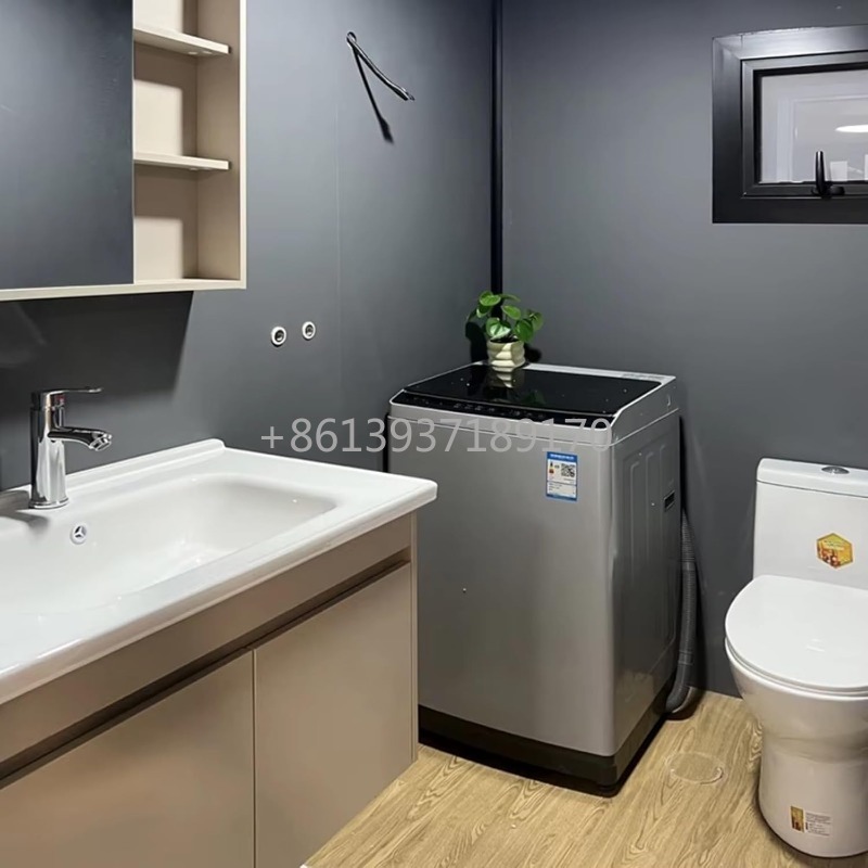 Tiny Home Bathroom Layout - Erweiterbares mobiles kleines Zuhause, vorgefertigtes Containerhaus