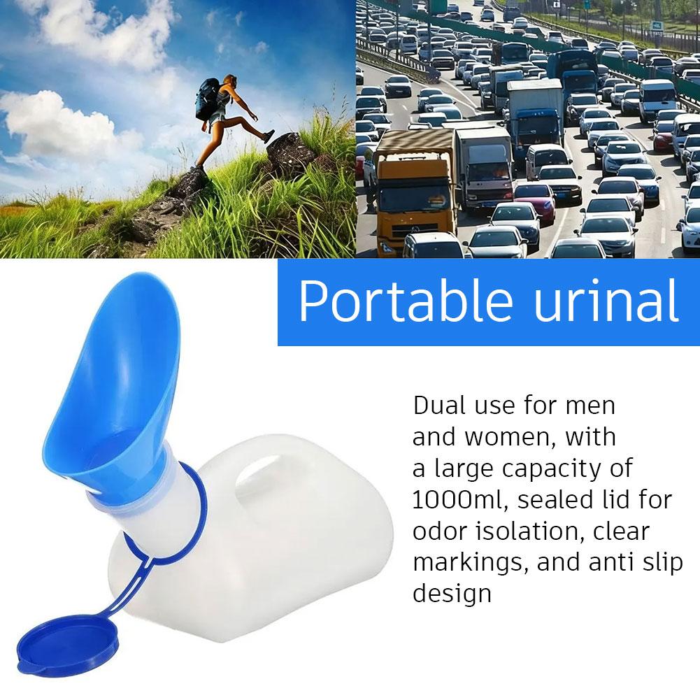 Home Bathroom With Urinal - 1000 ml tragbare Unisex-Urinflasche aus Kunststoff,