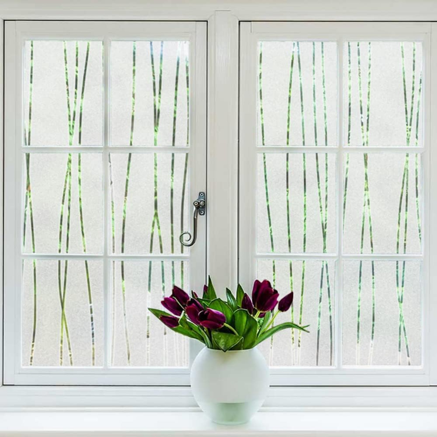 Gestreifte Musterfolie für Fen – Home Bathroom Window Tint Bewertung und Preis