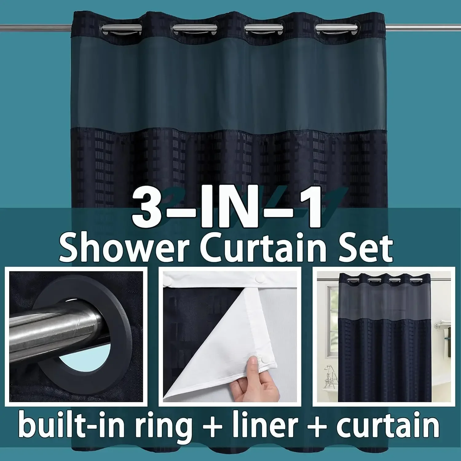 1-teiliges Duschvorhang-Set mi – Shower Curtain Liner Bewertung und Preis