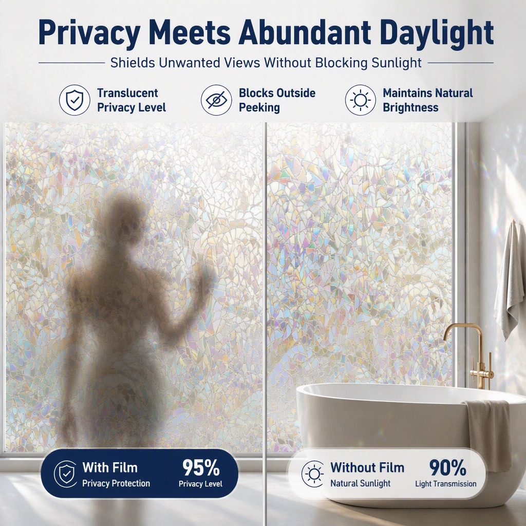 Holografische Fensterfolie 3D- – Home Bathroom Window Tint Bewertung und Preis