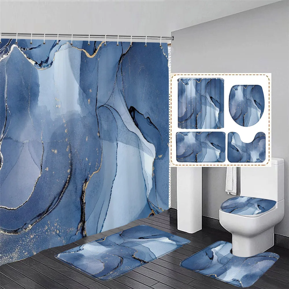 Schwarzes Marmor-Duschvorhang- – Shower Curtain Liner Bewertung und Preis