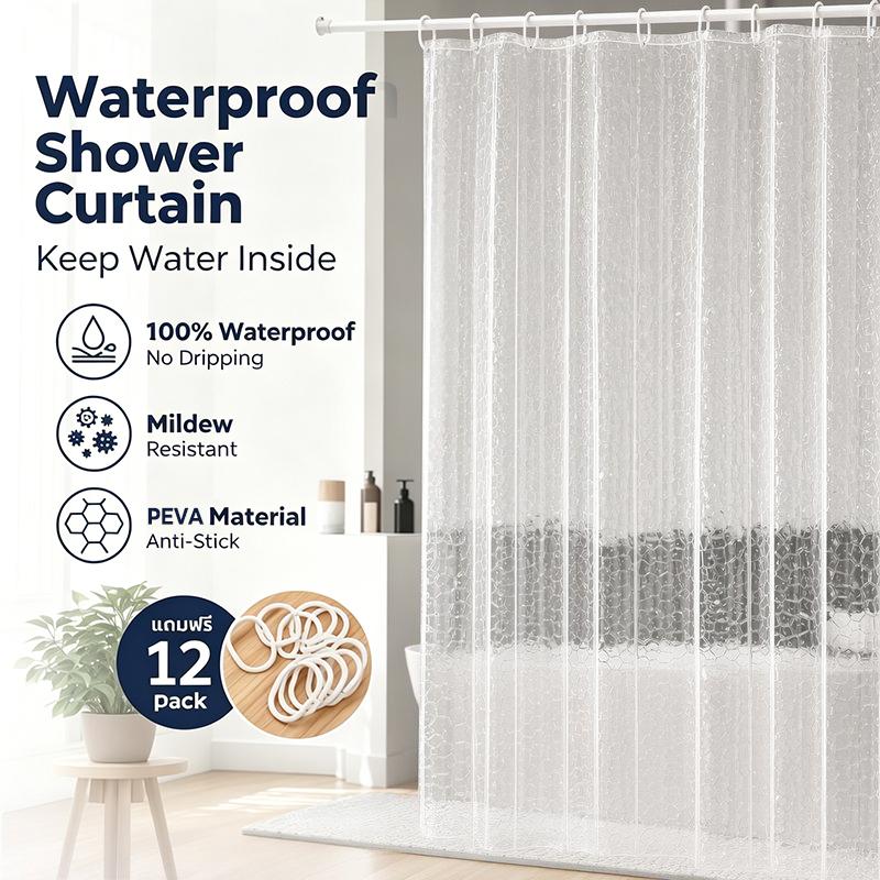 PEVA-Duschvorhang mit transpar – Shower Curtain Liner Bewertung und Preis