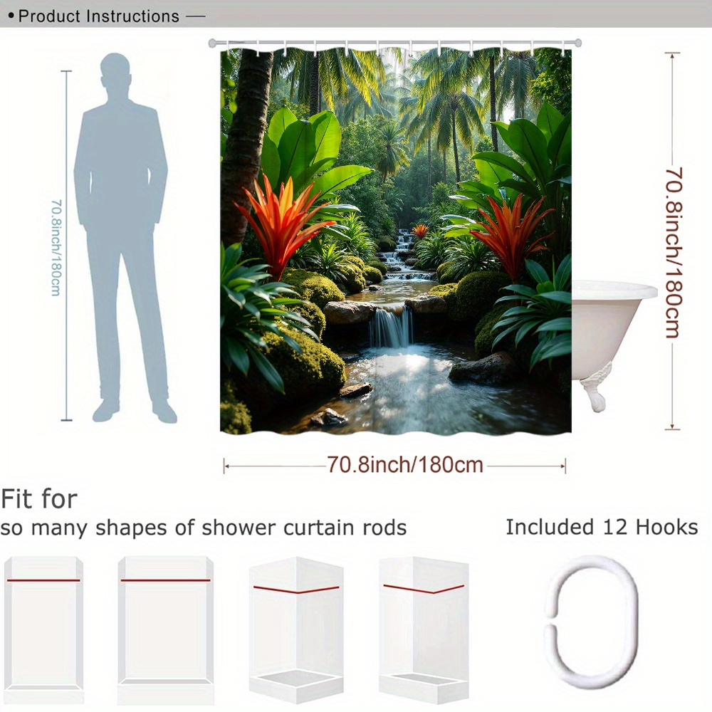 Tropischer Duschvorhang Wasser – Shower Curtain Liner Bewertung und Preis