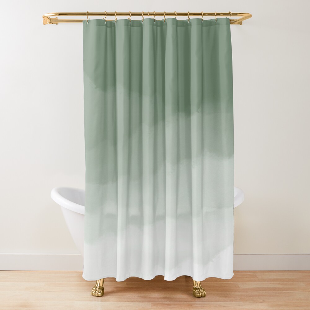 Salbeigrüner Aquarell-Ombre-Du – Shower Curtain Liner Bewertung und Preis