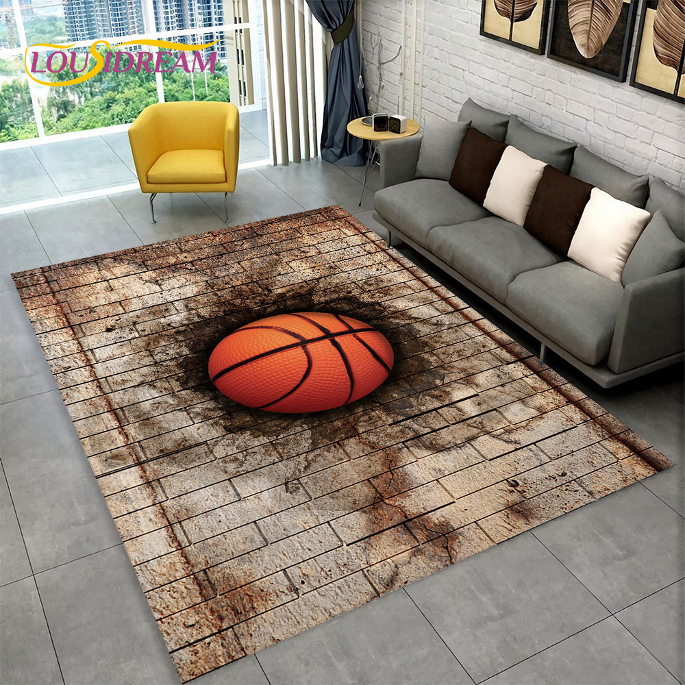 3D Basketball Cour Cartoon Ber – Home Bathroom Floor Mats Bewertung und Preis