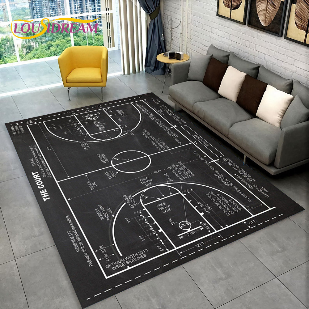 3D Basketball Cour Cartoon Ber – Home Bathroom Floor Mats Bewertung und Preis