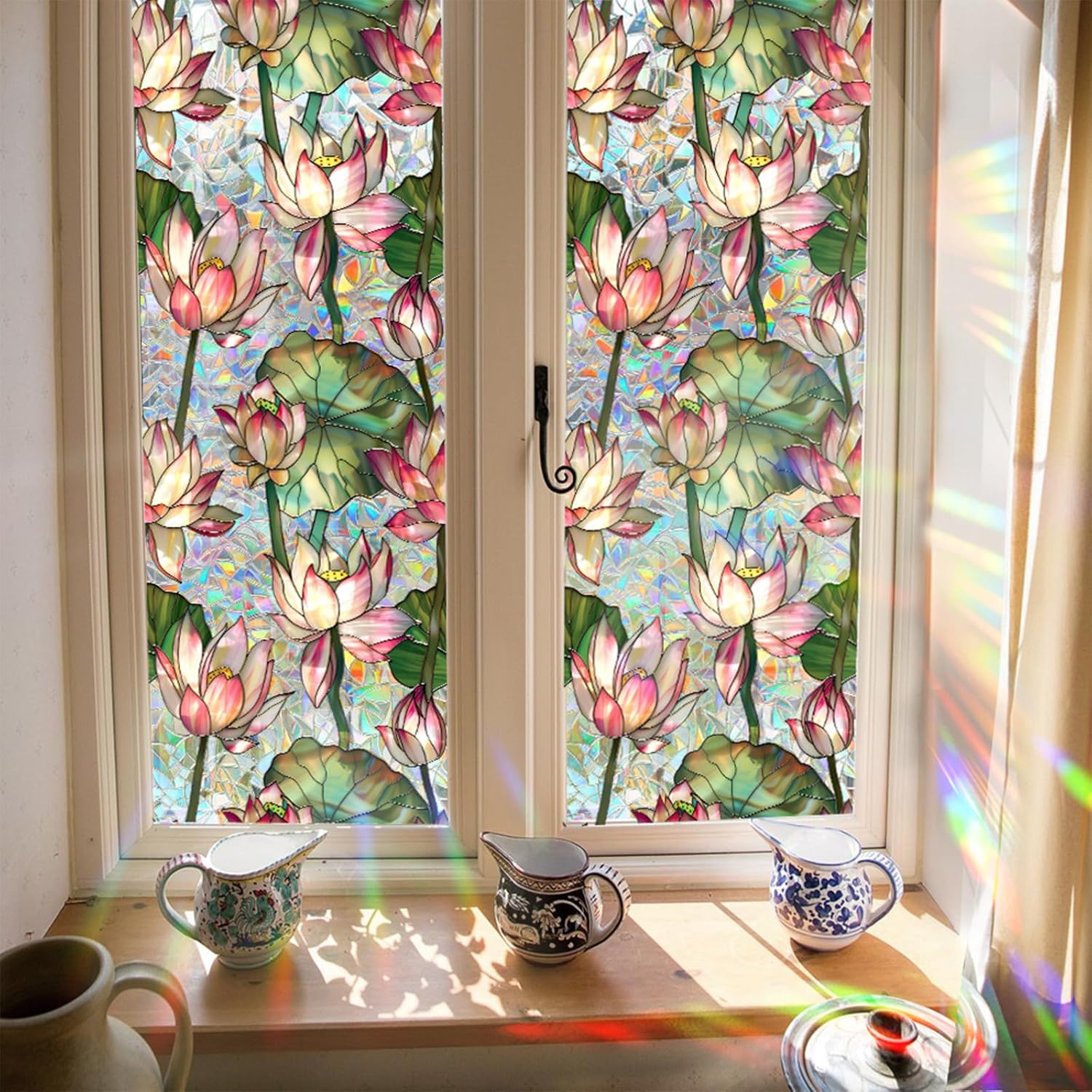 Lotusblumen-Fensterfolie aus B – Home Bathroom Window Tint Bewertung und Preis