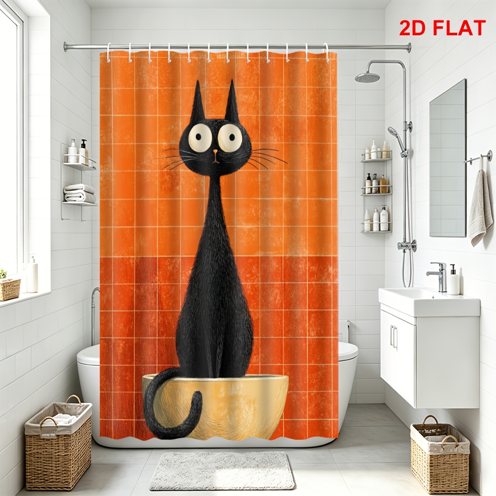 Einzigartiger schwarzer Katzen – Shower Curtain Liner Bewertung und Preis