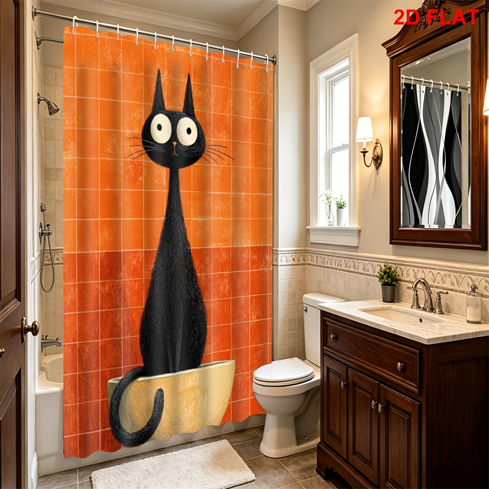 Einzigartiger schwarzer Katzen – Shower Curtain Liner Bewertung und Preis