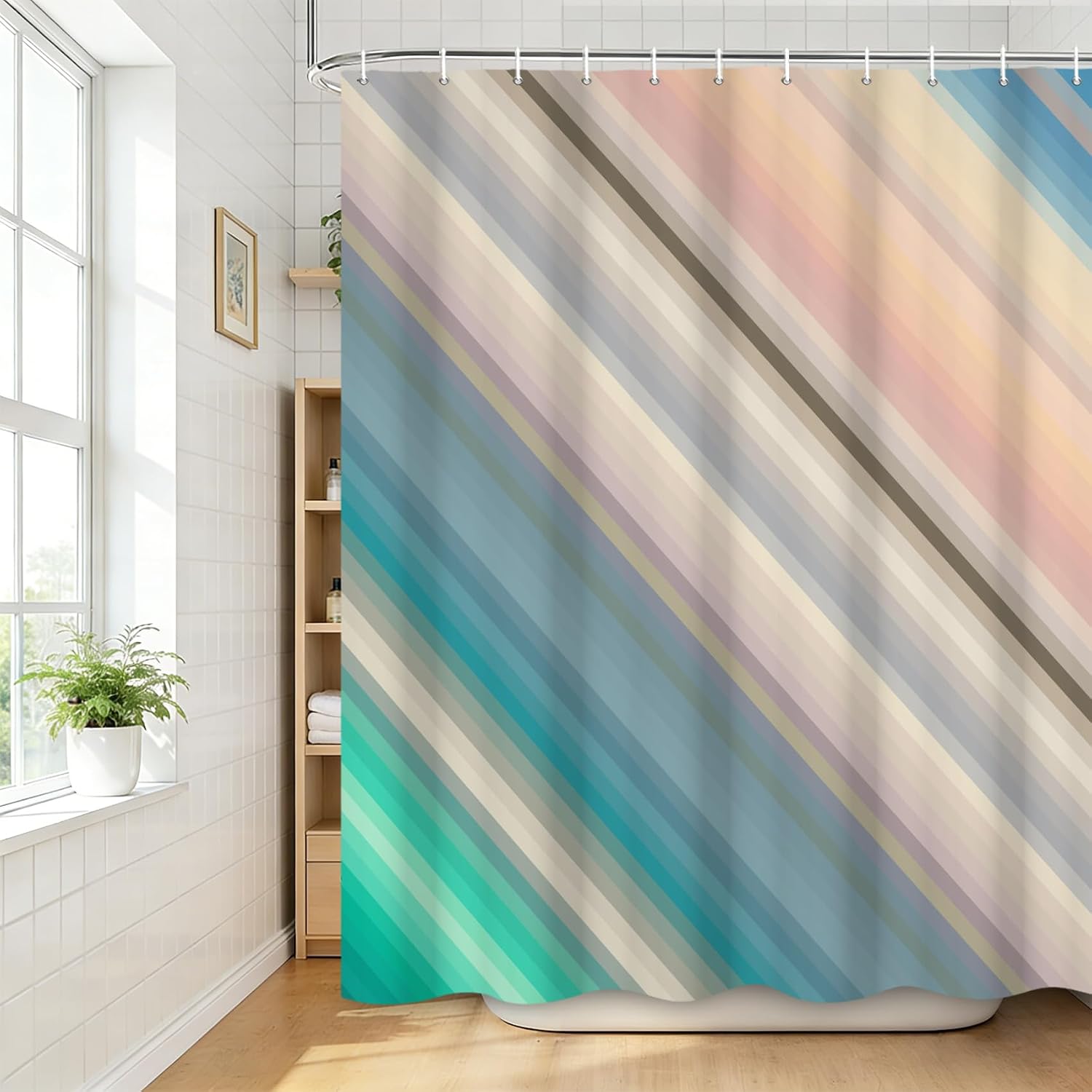 Moderner Abstrakter Gestreifte – Shower Curtain Liner Bewertung und Preis