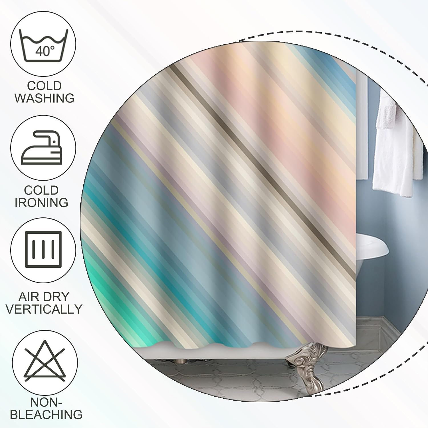 Moderner Abstrakter Gestreifte – Shower Curtain Liner Bewertung und Preis