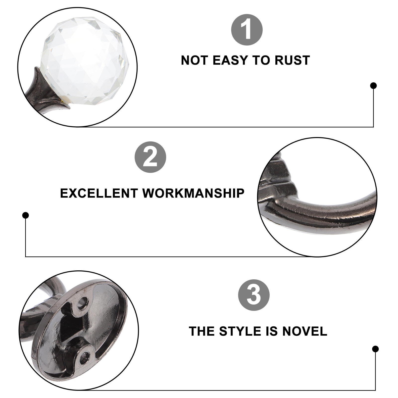 2 Stück Zinklegierung Kristall – Home Bathroom Accessories Bewertung und Preis